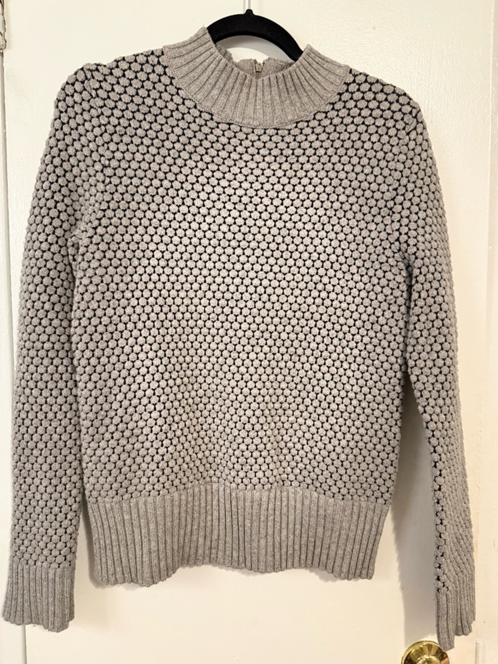 Banana Republic Light Gray Textured Mock Neck Sweater
